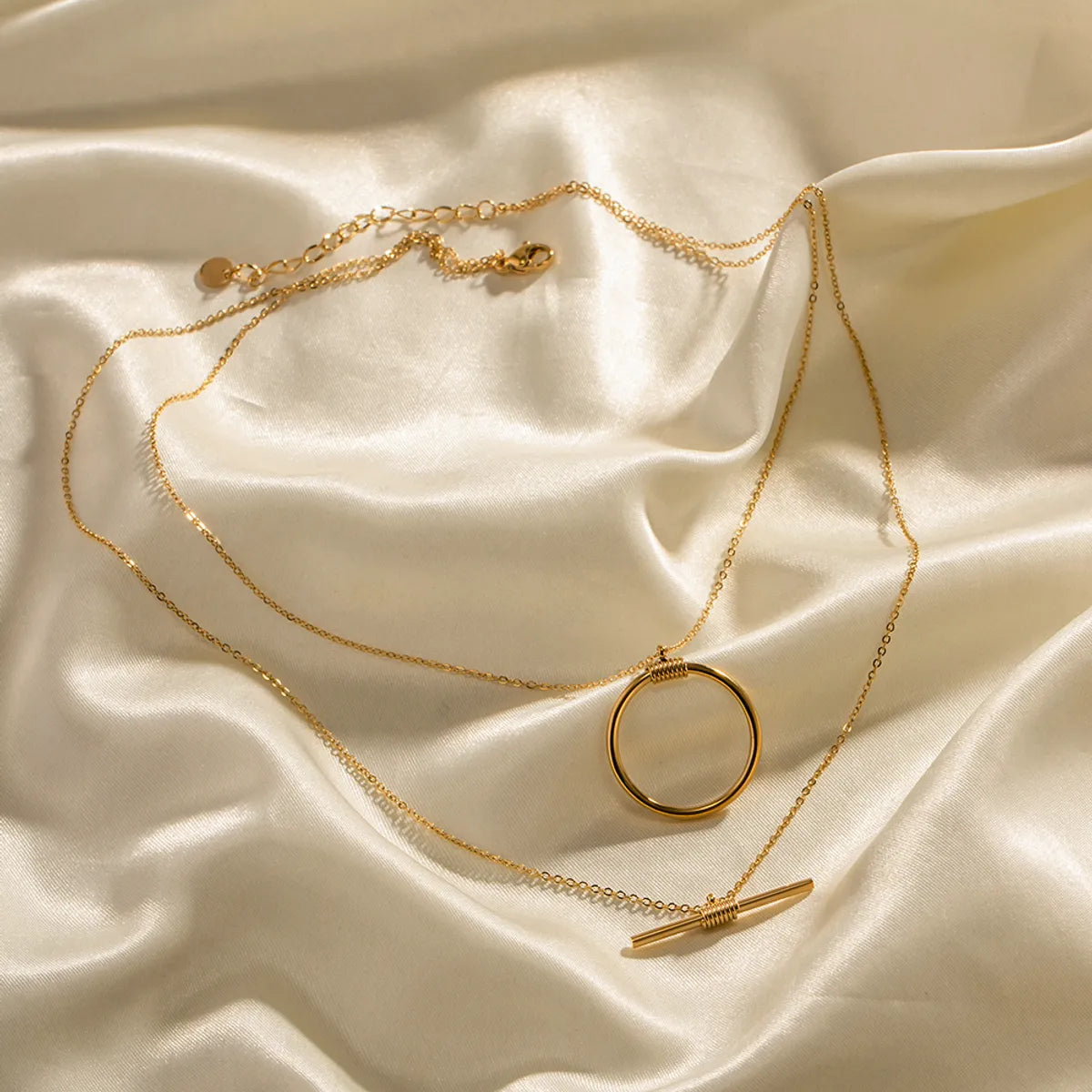 Simple Style Round Stainless Steel Plating Gold Plated Layered Necklaces