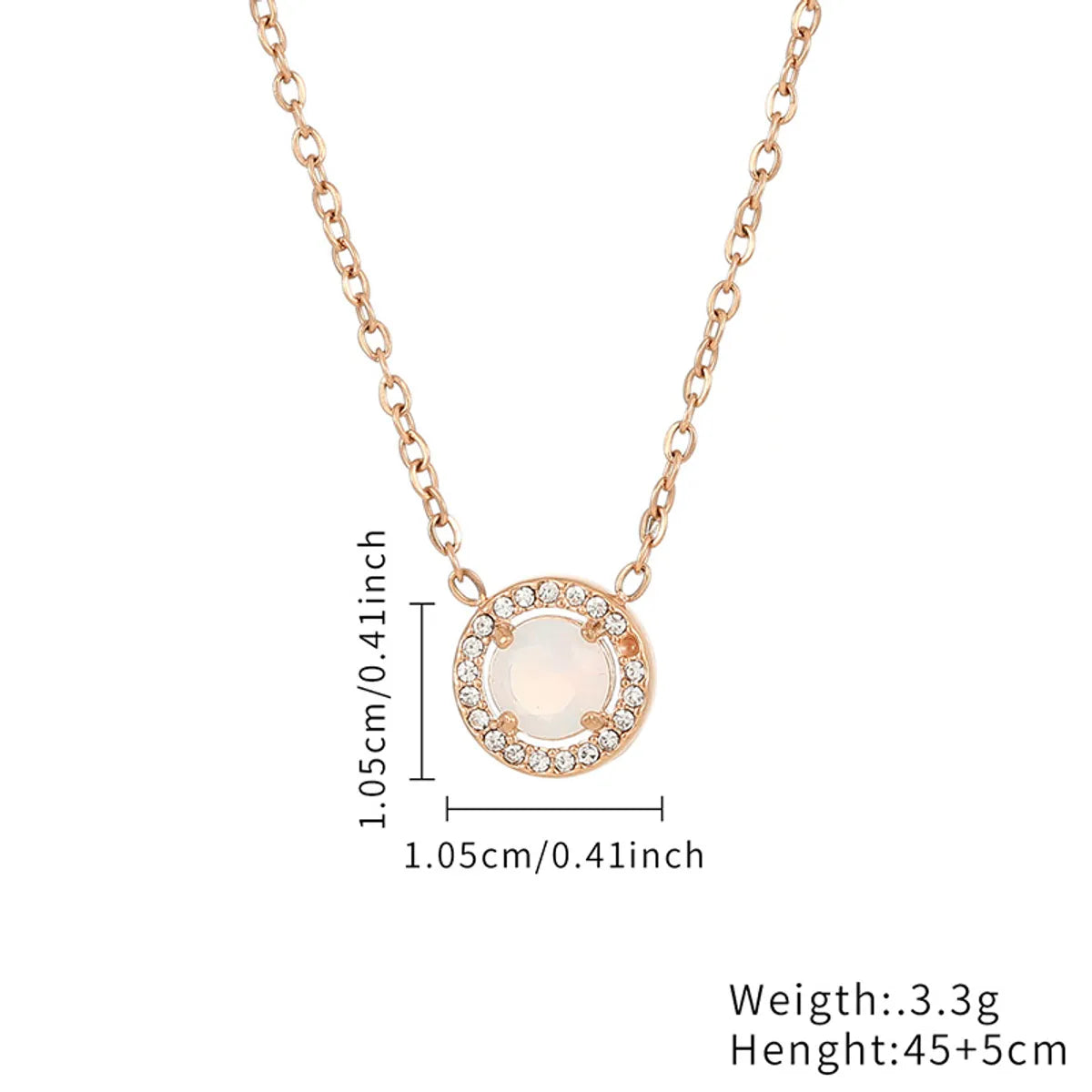 Simple Style Round Stainless Steel Plating Inlay Zircon Rose Gold Plated Gold Plated Bracelets Necklace