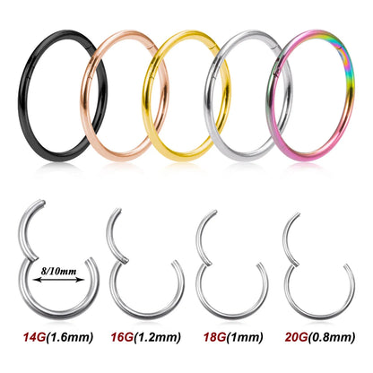 Simple Style Round Stainless Steel Plating Nose Ring