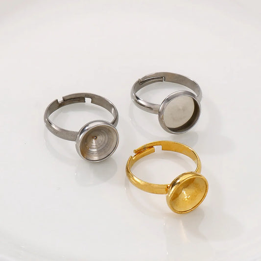 Simple Style Round Stainless Steel Plating Open Rings