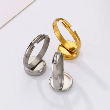 Simple Style Round Stainless Steel Plating Open Rings