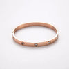 Simple Style Round Stainless Steel Plating Zircon Bangle