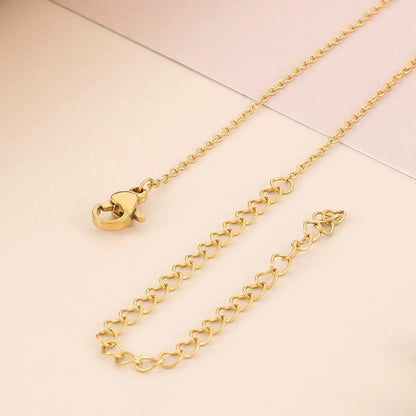 Simple Style Round Stainless Steel Shell Titanium Steel Plating 18k Gold Plated Necklace