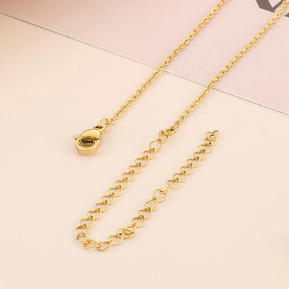 Stainless Steel Titanium Steel 18K Gold Plated Simple Style Plating Round Pendant Necklace