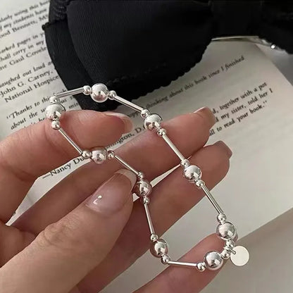 Simple Style Round Sterling Silver Bracelets