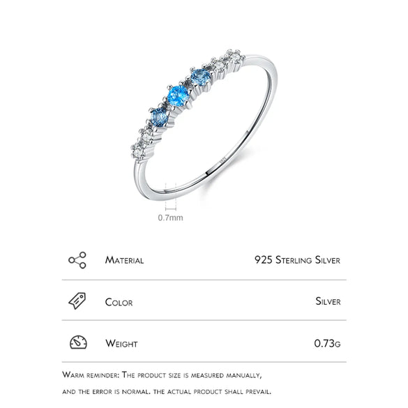 Simple Style Round Sterling Silver Inlay Zircon Rings 1 Piece