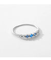 Simple Style Round Sterling Silver Inlay Zircon Rings 1 Piece