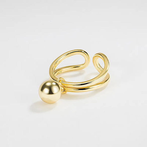 Simple Style Round Sterling Silver Open Rings In Bulk