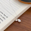 Simple Style Round Sterling Silver Plating Inlay Freshwater Pearl Pendant Necklace