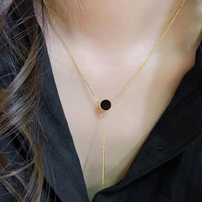 Simple Style Round Sterling Silver Plating Inlay Agate 18k Gold Plated White Gold Plated Pendant Necklace