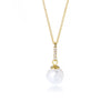 Simple Style Round Sterling Silver Plating Inlay Artificial Pearls 14k Gold Plated Rhodium Plated Pendant Necklace
