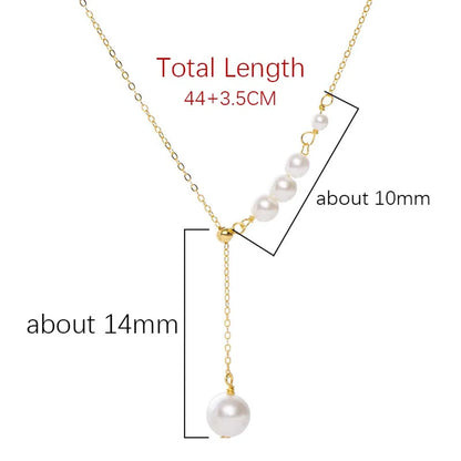 Simple Style Round Sterling Silver Plating Inlay Artificial Pearls Zircon Silver Plated Pendant Necklace