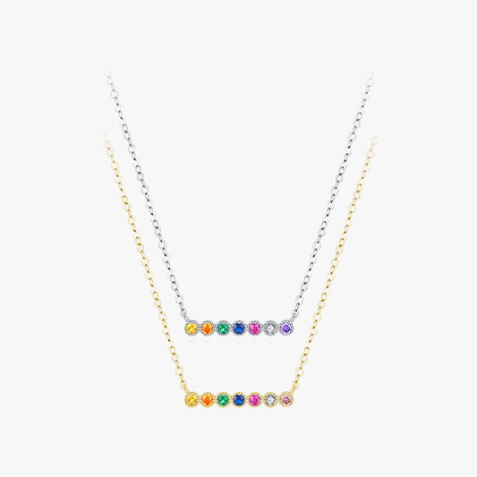 Simple Style Round Sterling Silver Plating Inlay Zircon 14k Gold Plated Rhodium Plated Necklace