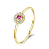 Simple Style Round Sterling Silver Plating Inlay Zircon 14k Gold Plated Rhodium Plated Rings