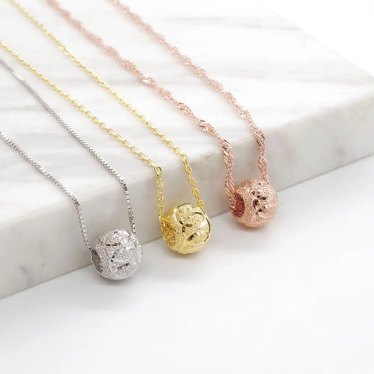 Simple Style Round Sterling Silver Plating Rose Gold Plated White Gold Plated Gold Plated Pendant Necklace