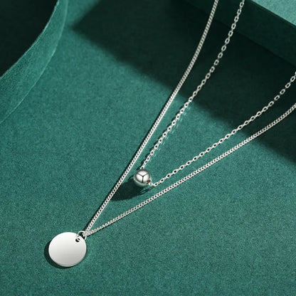 Simple Style Round Sterling Silver Plating Silver Plated Necklace