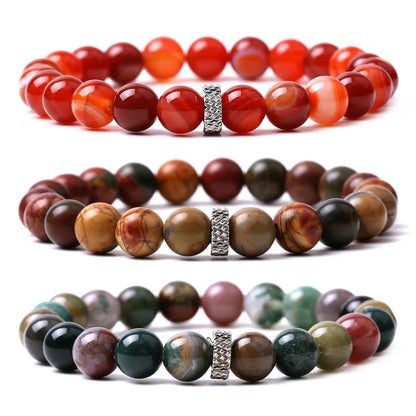 Simple Style Round Stone Beaded Bracelets