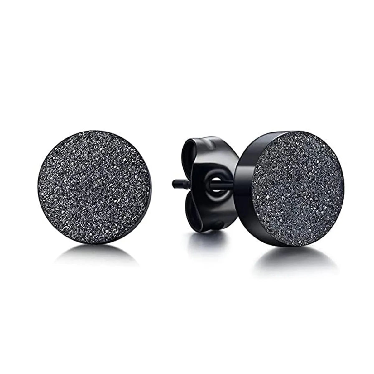 1 Piece Simple Style Round Metal Titanium Steel Ear Studs