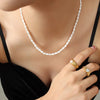 Simple Style Round Titanium Steel Enamel Plating Shell Necklace 1 Piece