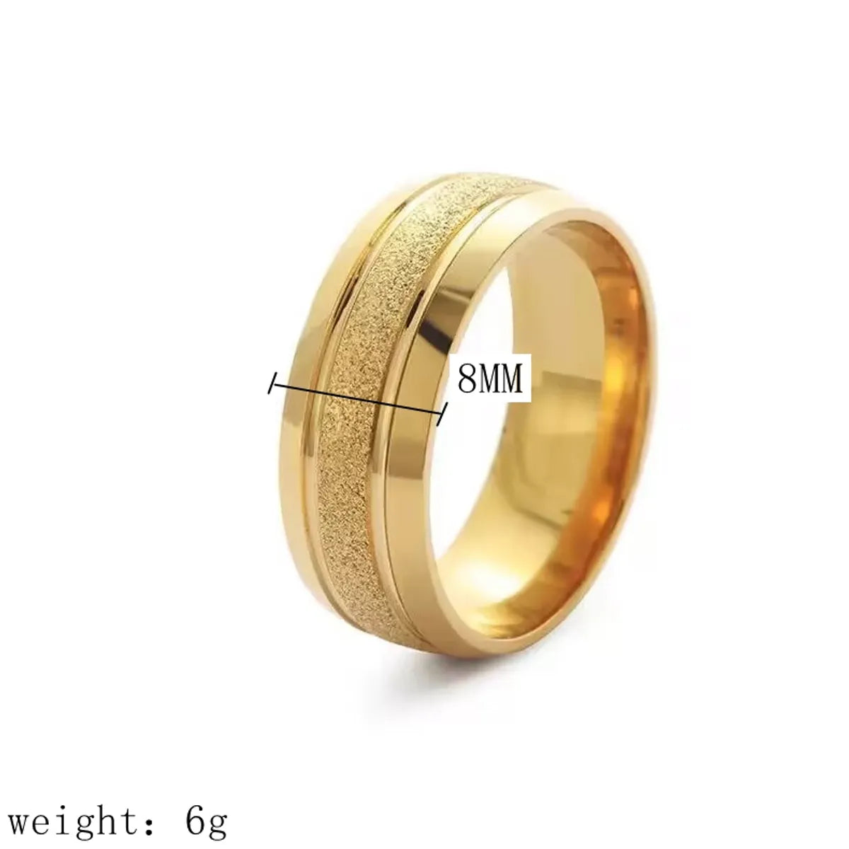 Simple Style Round Titanium Steel Plating 18k Gold Plated Unisex Rings