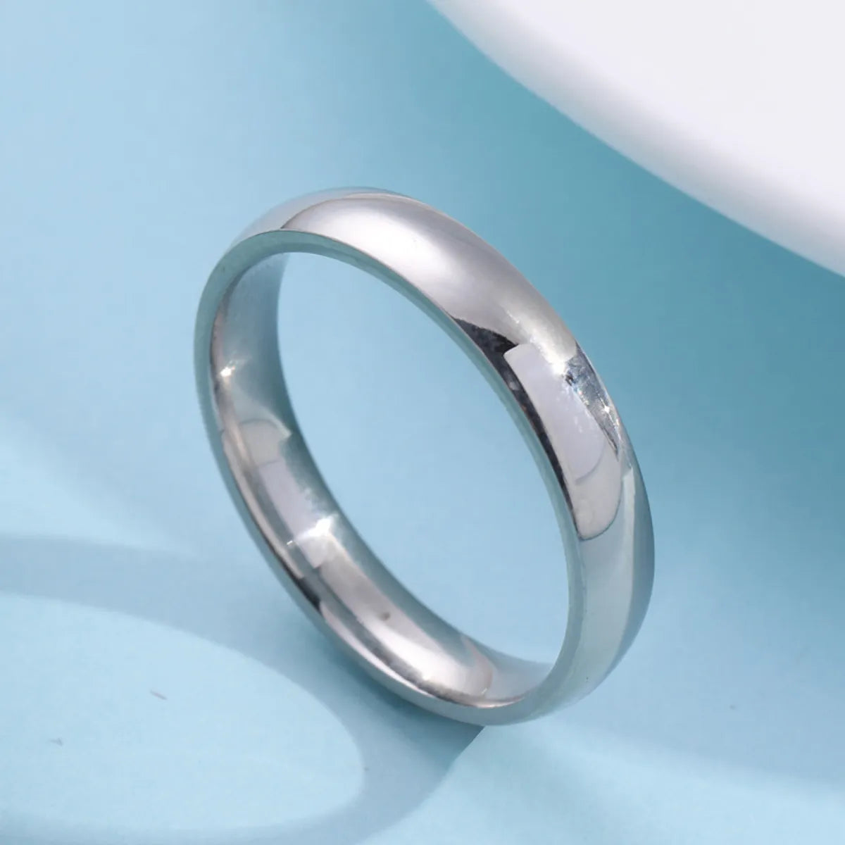 Simple Style Round Titanium Steel Plating Rings