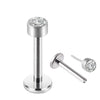 Simple Style Round Titanium Steel Plating Silver Plated Lip Stud Ear Studs