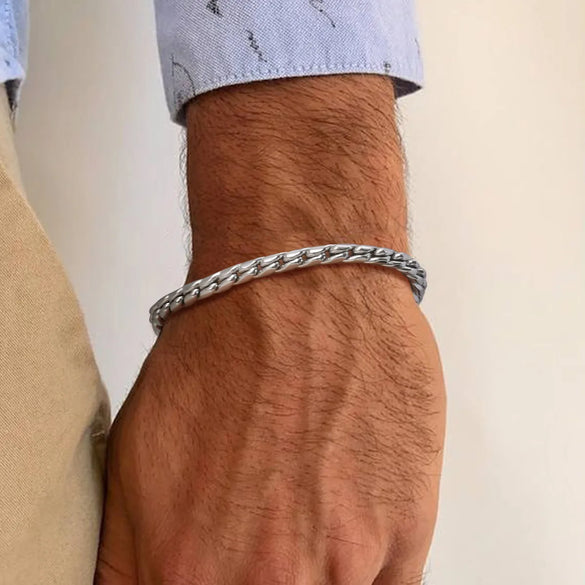 Simple Style S Shape Twist 201 Stainless Steel Men'S Bracelets