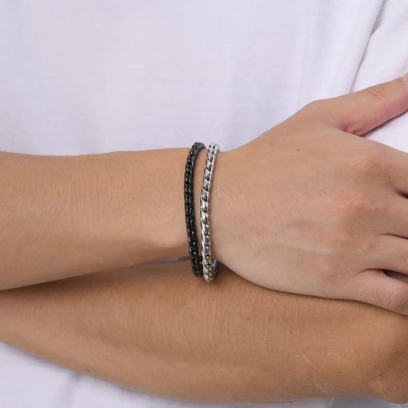 Simple Style S Shape Twist 201 Stainless Steel Men'S Bracelets