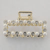 Simple Style Semicircle Metal Hollow Out Inlay Rhinestones Pearl Hair Claws 1 Piece