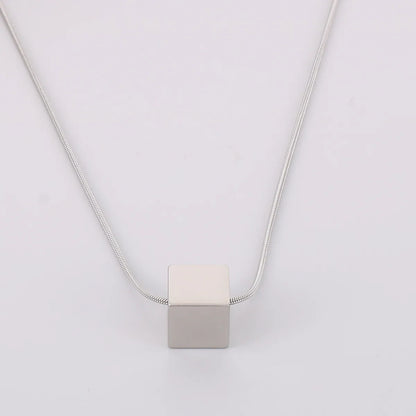 Simple Style Semicircle Square Titanium Steel Plating 18k Gold Plated Pendant Necklace