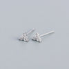 Simple Style Shamrock Sterling Silver Inlay Artificial Diamond Ear Studs 1 Pair