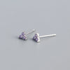 Simple Style Shamrock Sterling Silver Inlay Artificial Diamond Ear Studs 1 Pair