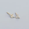 Simple Style Shamrock Sterling Silver Inlay Artificial Diamond Ear Studs 1 Pair