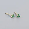 Simple Style Shamrock Sterling Silver Inlay Artificial Diamond Ear Studs 1 Pair