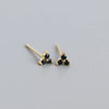 Simple Style Shamrock Sterling Silver Inlay Artificial Diamond Ear Studs 1 Pair