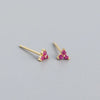 Simple Style Shamrock Sterling Silver Inlay Artificial Diamond Ear Studs 1 Pair