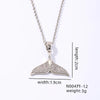 Copper Rhodium Plated Simple Style Shiny Plating Inlay Fish Tail Zircon Earrings Necklace