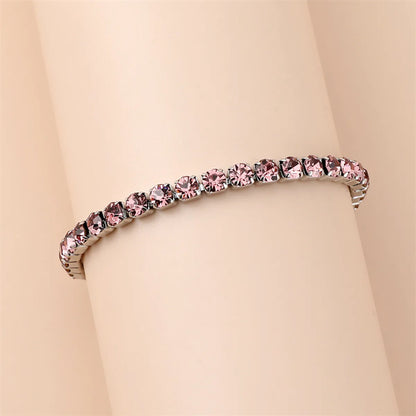 Simple Style Shiny Geometric 304 Stainless Steel Rhinestones Bracelets In Bulk