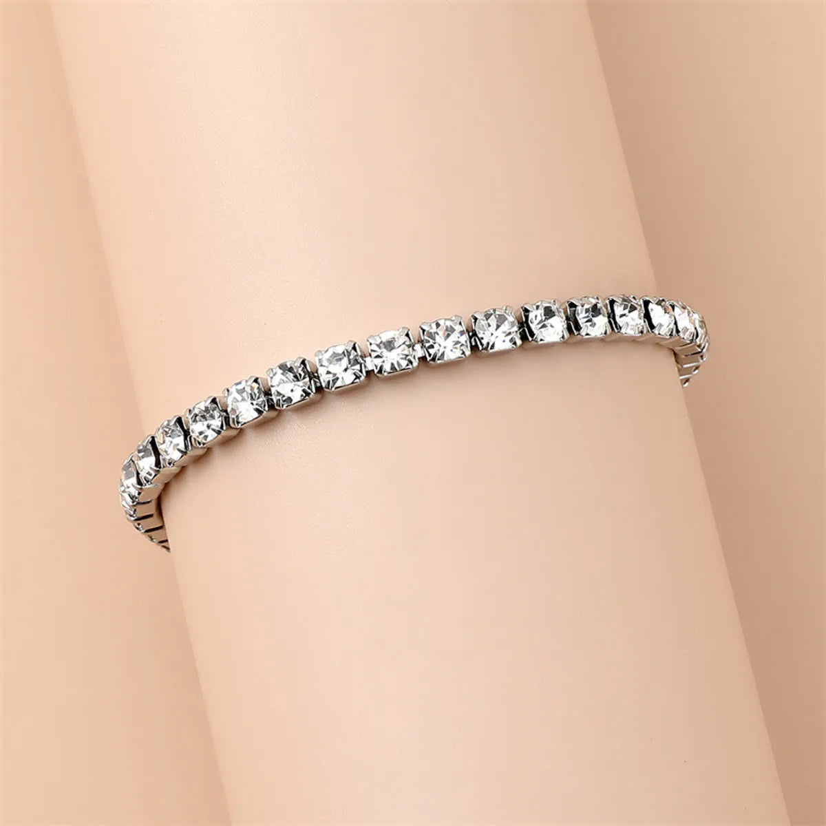 Simple Style Shiny Geometric 304 Stainless Steel Rhinestones Bracelets In Bulk