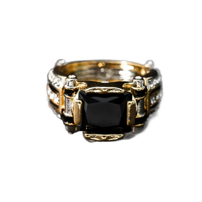 Simple Style Shiny Geometric Metal Inlay Zircon Men'S Rings