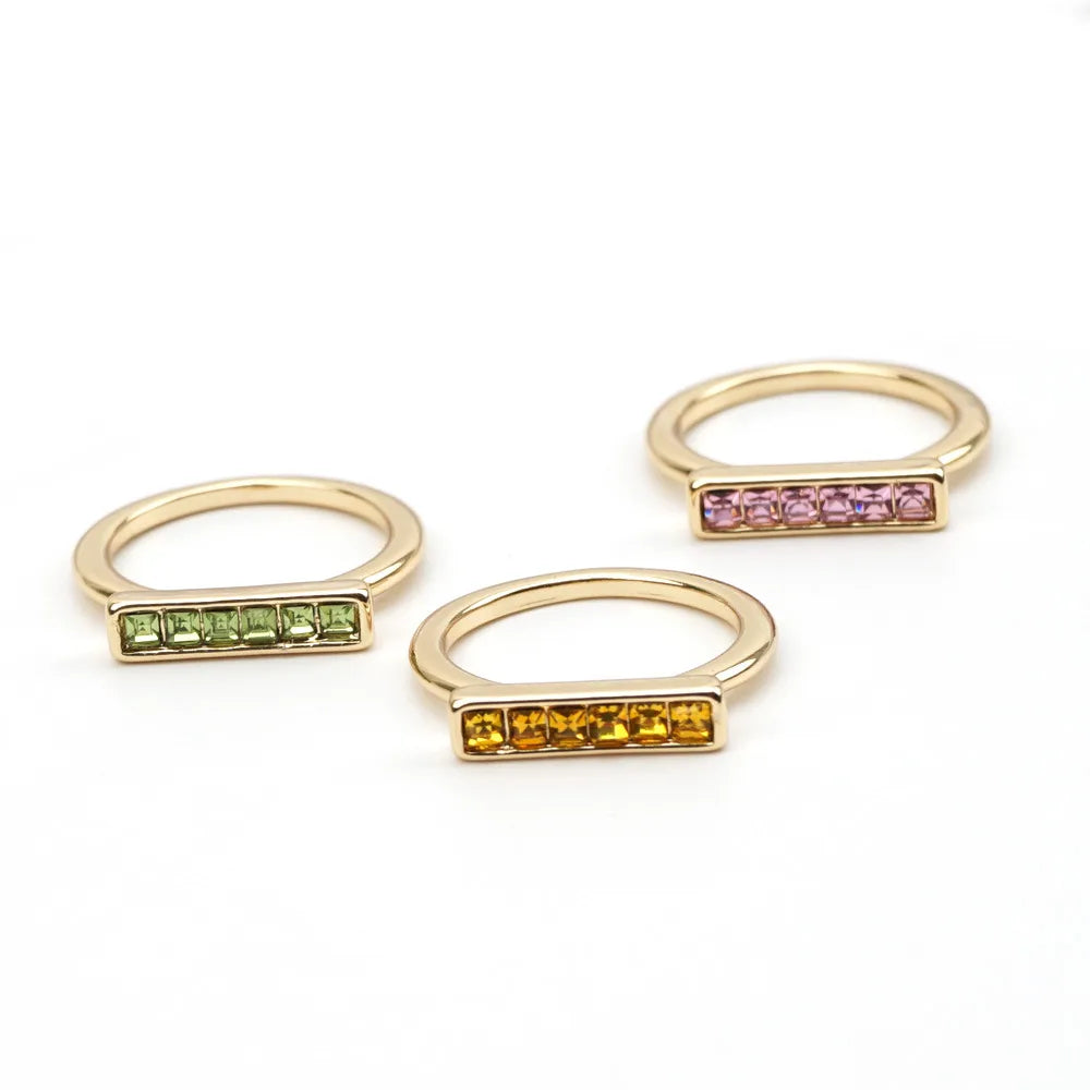 Simple Style Shiny Geometric Rhinestones Alloy Wholesale Rings