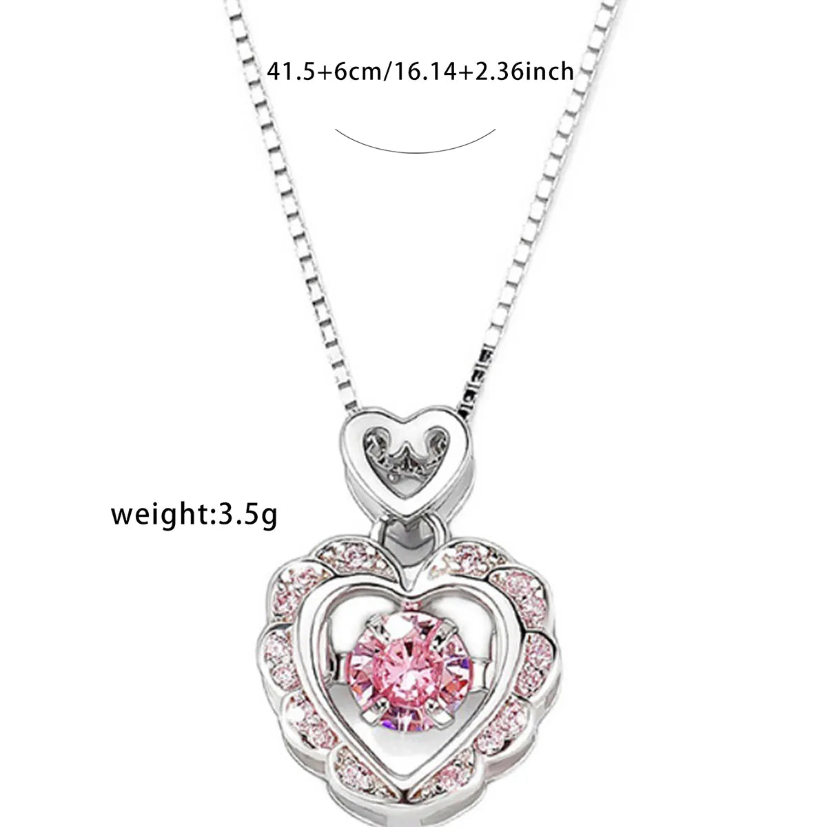 Simple Style Shiny Heart Shape Copper Zircon Pendant Necklace In Bulk