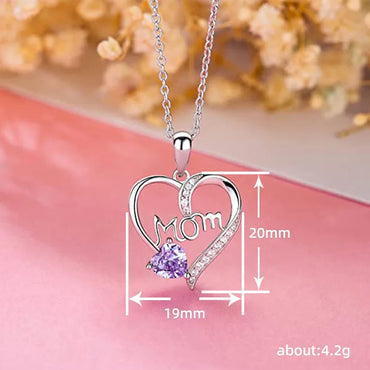 Simple Style Shiny Letter Heart Shape Copper Inlay Zircon Pendant Necklace