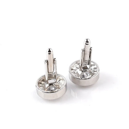 Simple Style Shiny Round Rhinestone Inlay Rhinestones Men'S Cufflinks