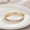 Simple Style Shiny Round Solid Color Copper Plating Inlay Zircon 18k Gold Plated Bracelets