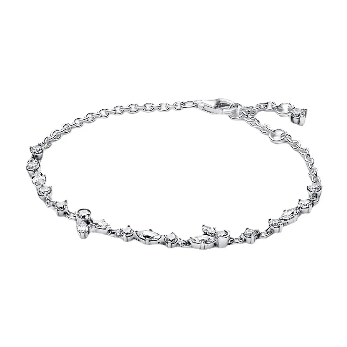 Simple Style Shiny Round Water Droplets Sterling Silver Zircon Bracelets In Bulk