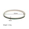 Simple Style Shiny Solid Color 316L Stainless Steel  18K Gold Plated Zircon Bangle In Bulk