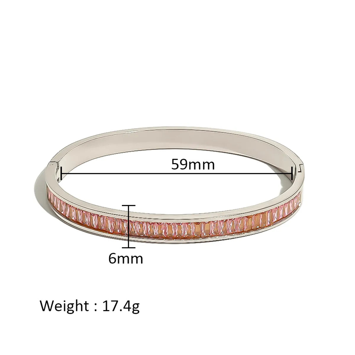 Simple Style Shiny Solid Color 316L Stainless Steel  18K Gold Plated Zircon Bangle In Bulk