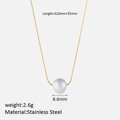 Simple Style Shiny Solid Color Stainless Steel Polishing Plating 18k Gold Plated Pendant Necklace