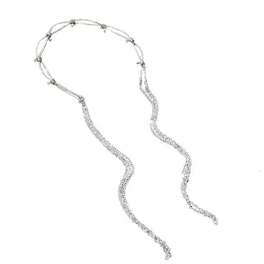 Simple Style Shiny Tassel Solid Color Alloy Criss Cross Inlay Artificial Pearls Rhinestones Hair Band